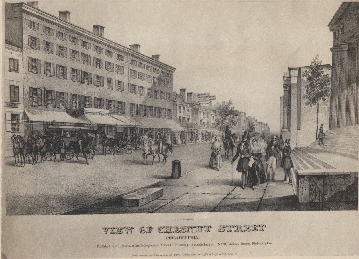 Widok na Chesnut Street, Filadelfia autorstwa John T. Bowen