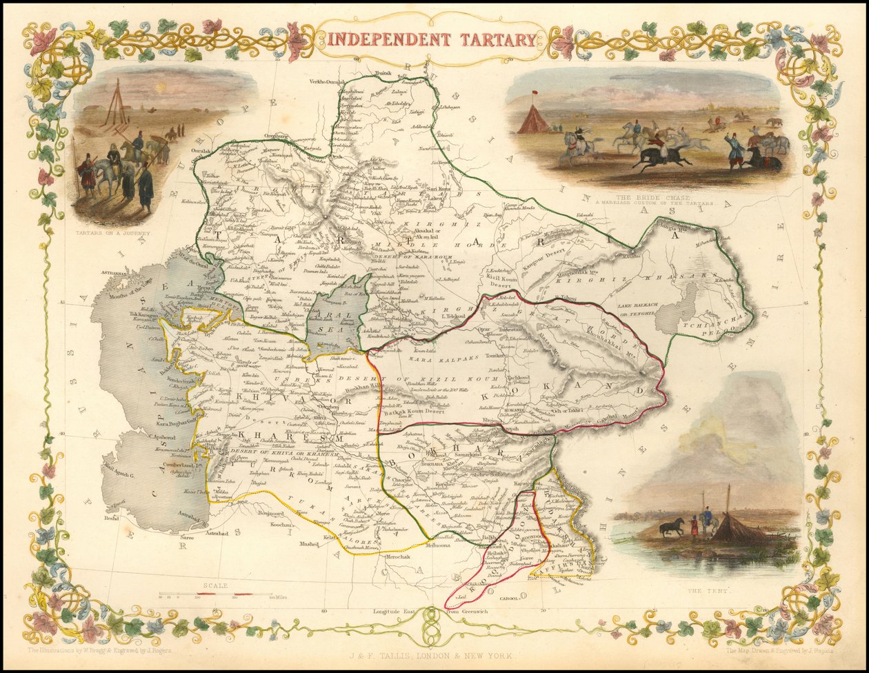 Mapa Niepodległej Tatarii z 1851 r. autorstwa Johna Tallisa autorstwa John Tallis