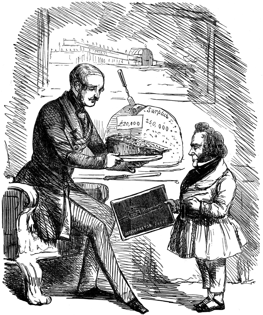 Albert, książę małżonek królowej Wiktorii i Joseph Paxton, 1851 autorstwa John Tenniel
