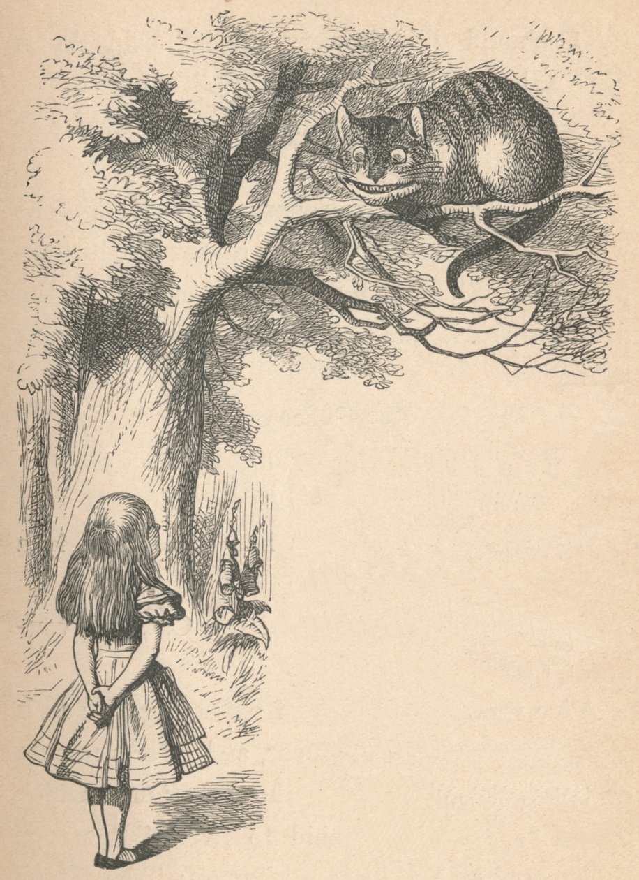 Alicja i Kot z Cheshire, 1889 autorstwa John Tenniel