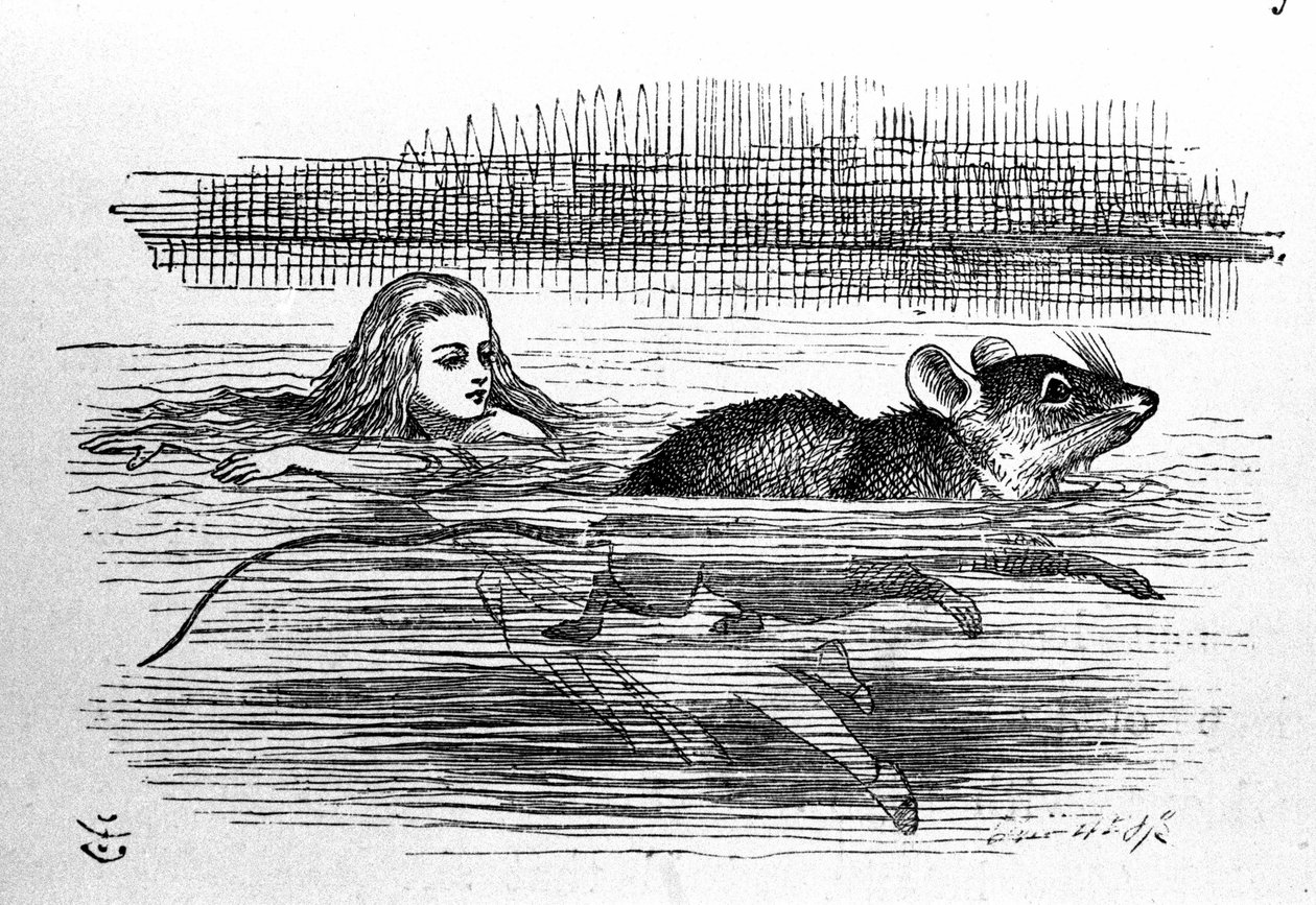 Alicja w Krainie Czarów Lewisa Carrolla (E. Dodgson). Ilustracja do pierwszego wydania autorstwa Tenniel autorstwa John Tenniel