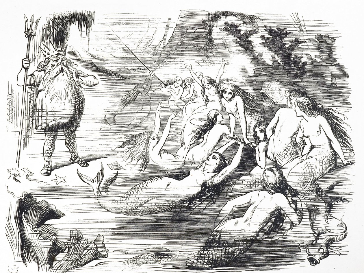 Karykatura komentująca drugą próbę ułożenia Atlantic Telegraph Cable autorstwa John Tenniel