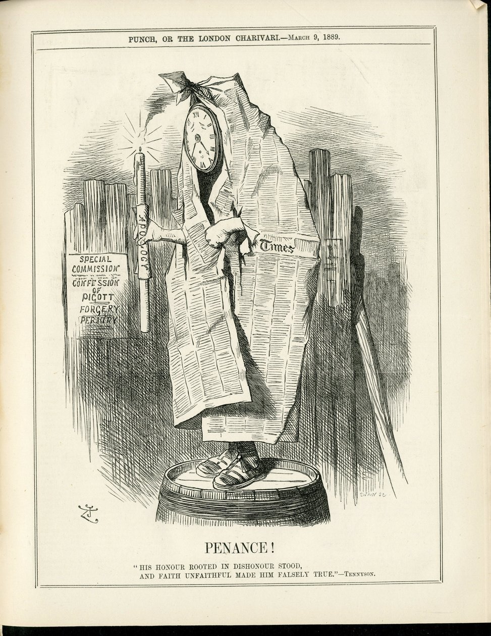 Ilustracja Johna Tenniela (1820-1914) w Punch autorstwa John Tenniel