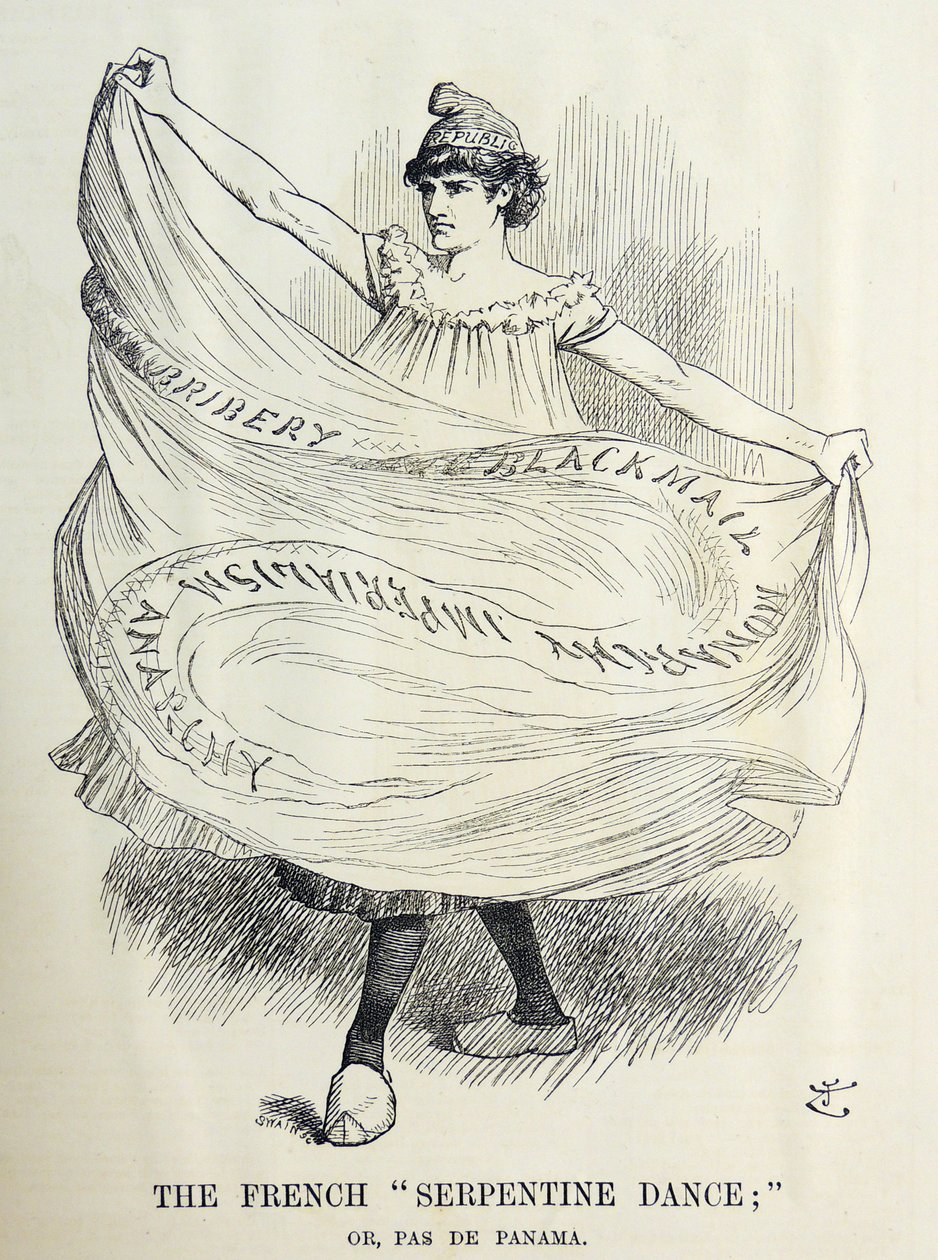 Karykatura Johna Tenniela o francuskich machinacjach związanych z budową Kanału Panamskiego. Z „Punch”, Londyn, 7 stycznia 1893. autorstwa John Tenniel