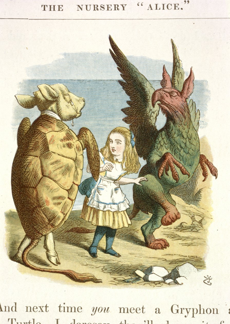 Imitacja żółwia i gryfa autorstwa John Tenniel