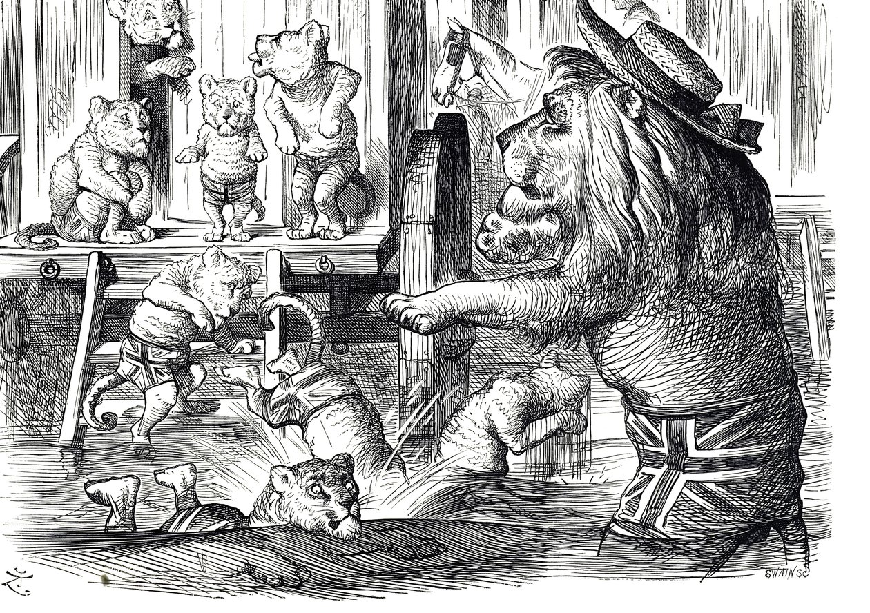 Rada Puncha dla brytyjskich wczasowiczów nad morzem autorstwa John Tenniel