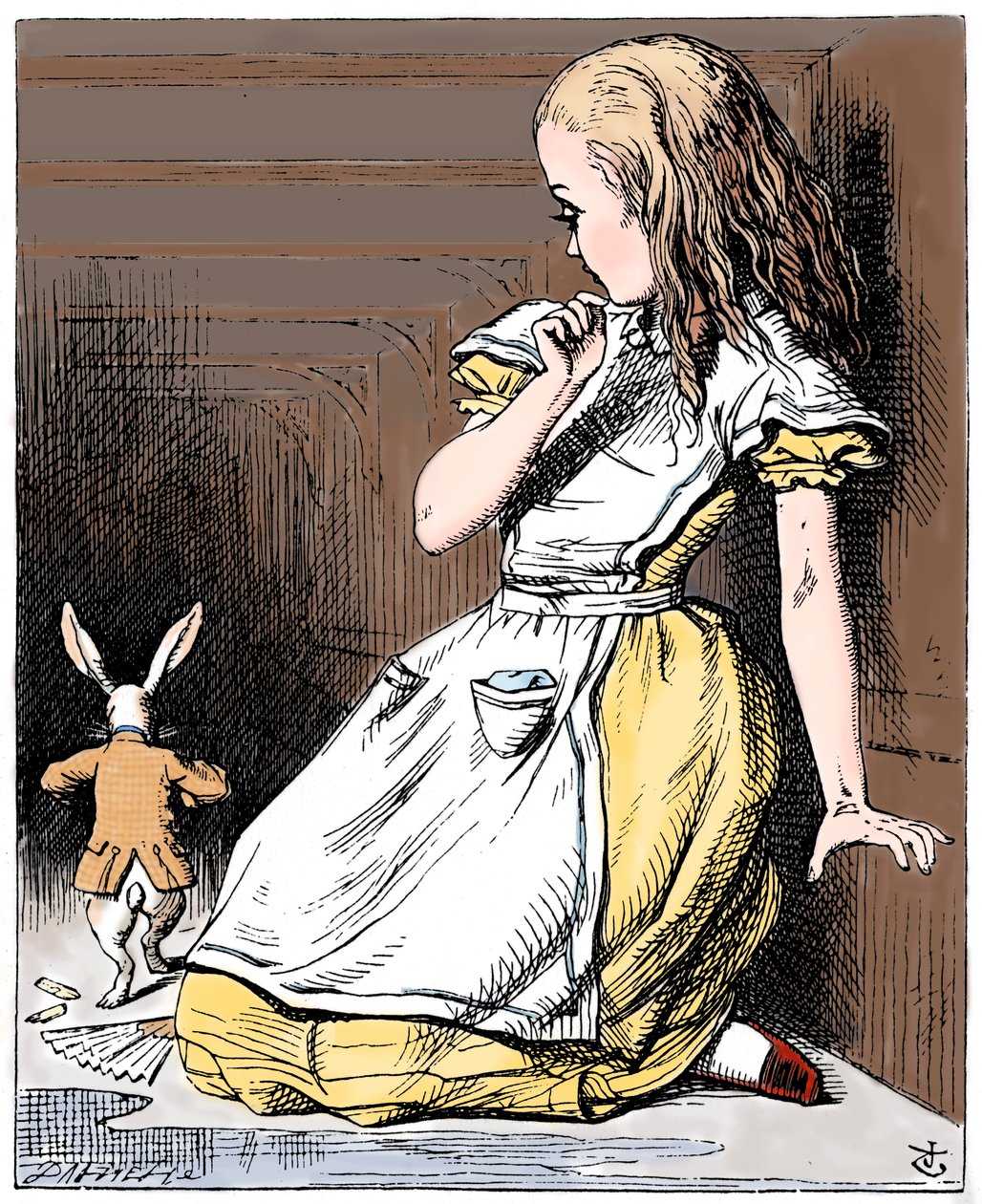 Scena z Alicji w Krainie Czarów Lewisa Carrolla, 1865 autorstwa John Tenniel