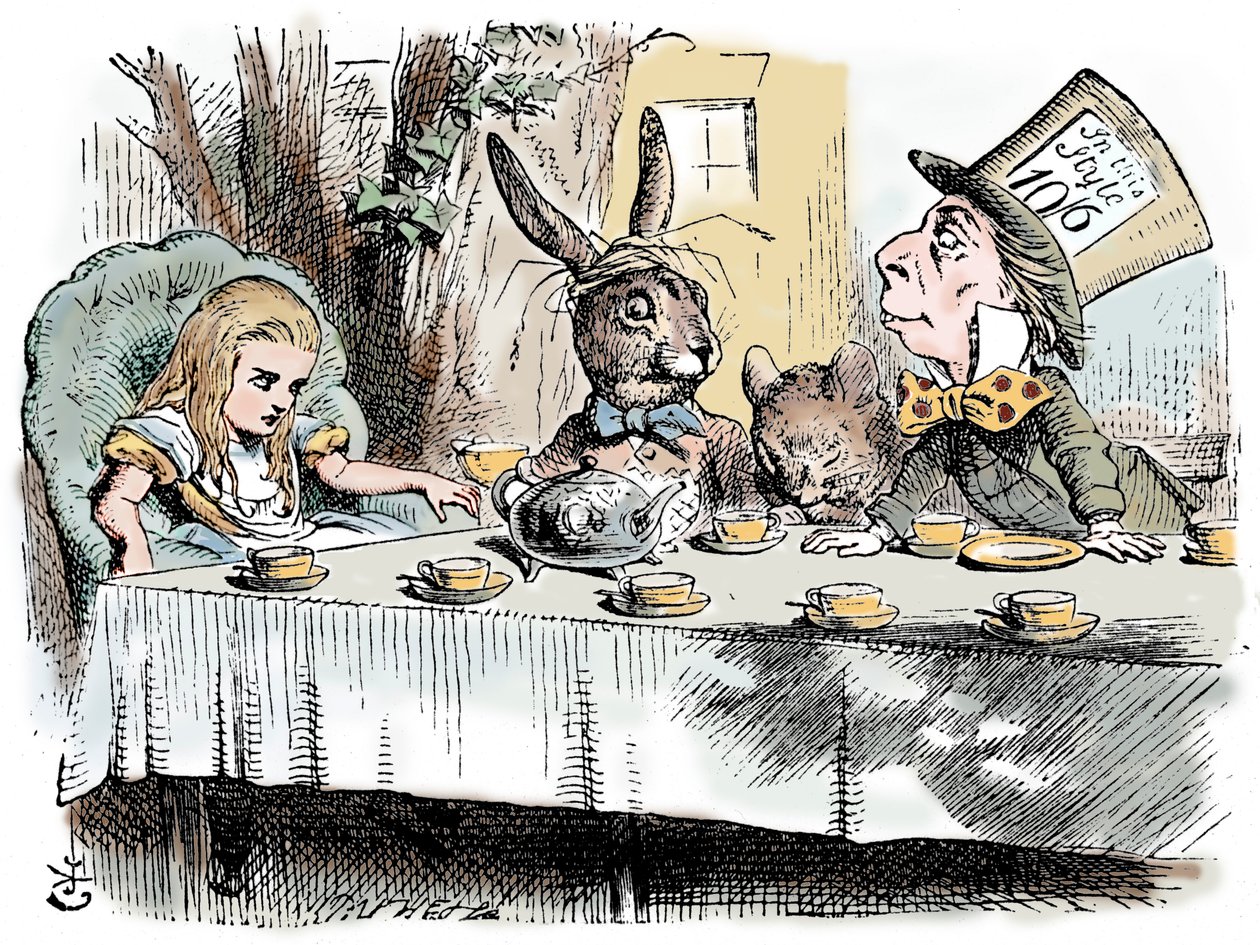 Scena z Alicji w Krainie Czarów Lewisa Carrolla, 1865 autorstwa John Tenniel