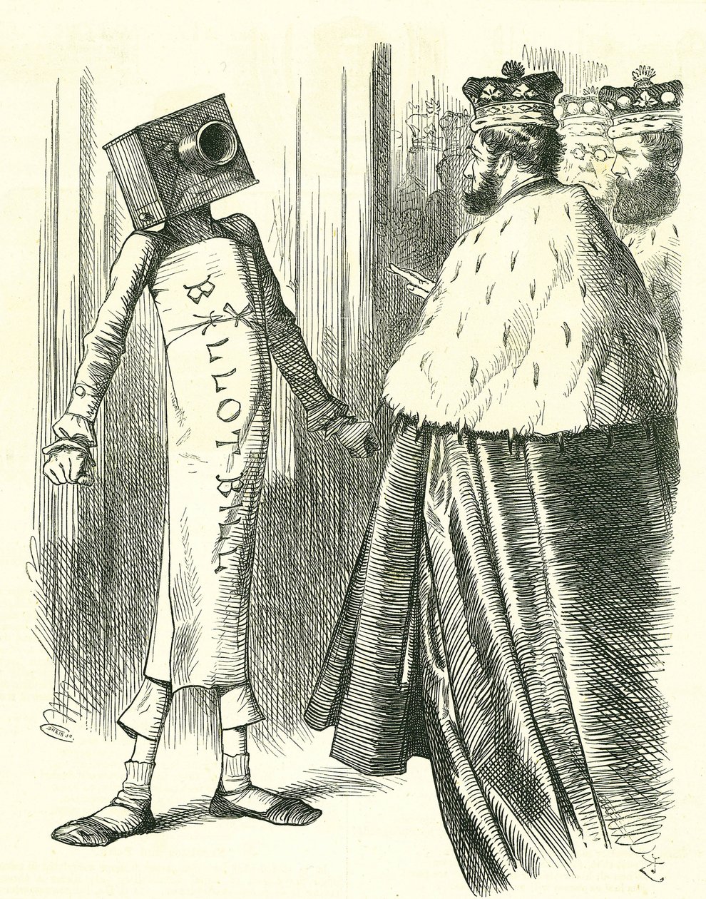 Karta do głosowania przeciwko Izbie Lordów. Karykatura Johna Tenniela z „Punch”, Londyn, 20 lipca 1872. autorstwa John Tenniel