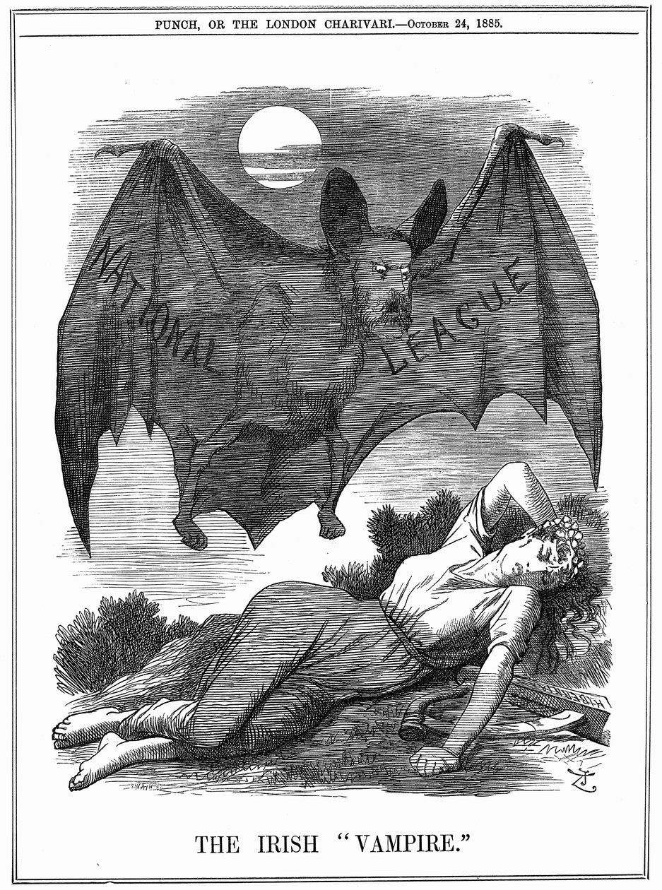 Irlandzki wampir, 1885 autorstwa John Tenniel
