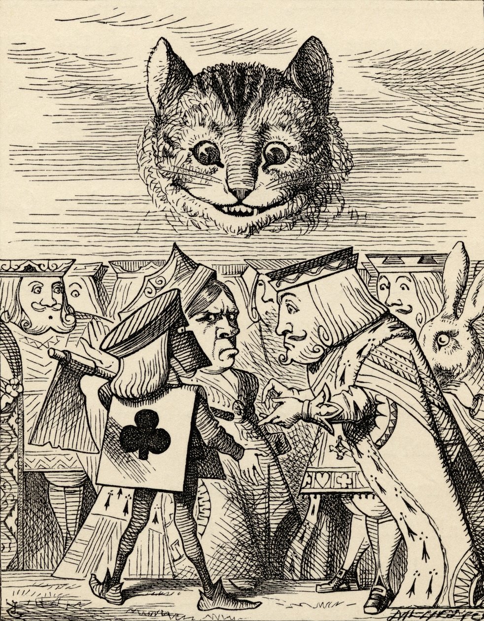 Król kier kłócący się z katem, z „Przygody Alicji w Krainie Czarów” Lewisa Carrolla, opublikowanej w 1891 r. (lito) autorstwa John Tenniel