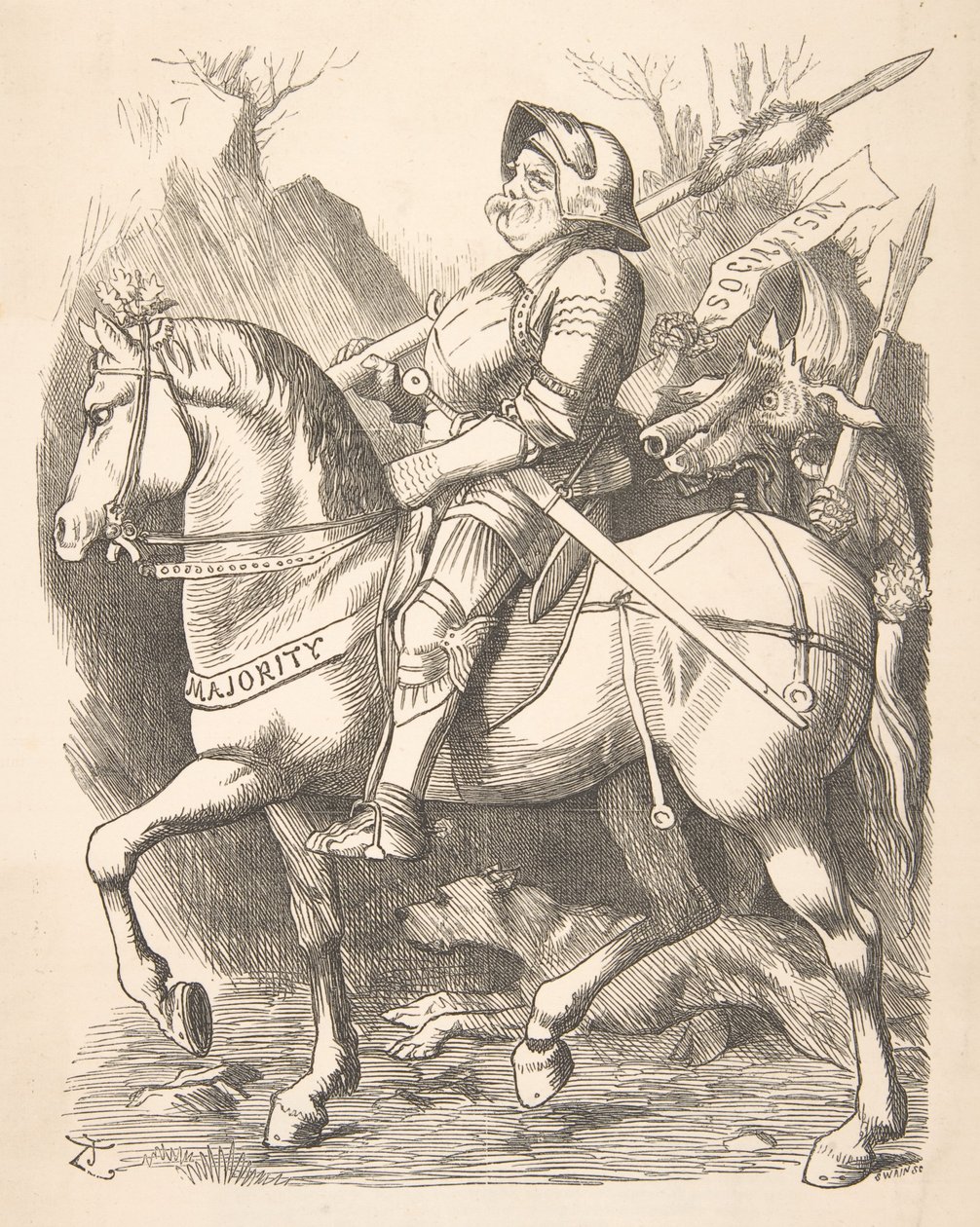 The Knight and His Companion Punch, 5 marca 1887, 1887. autorstwa John Tenniel