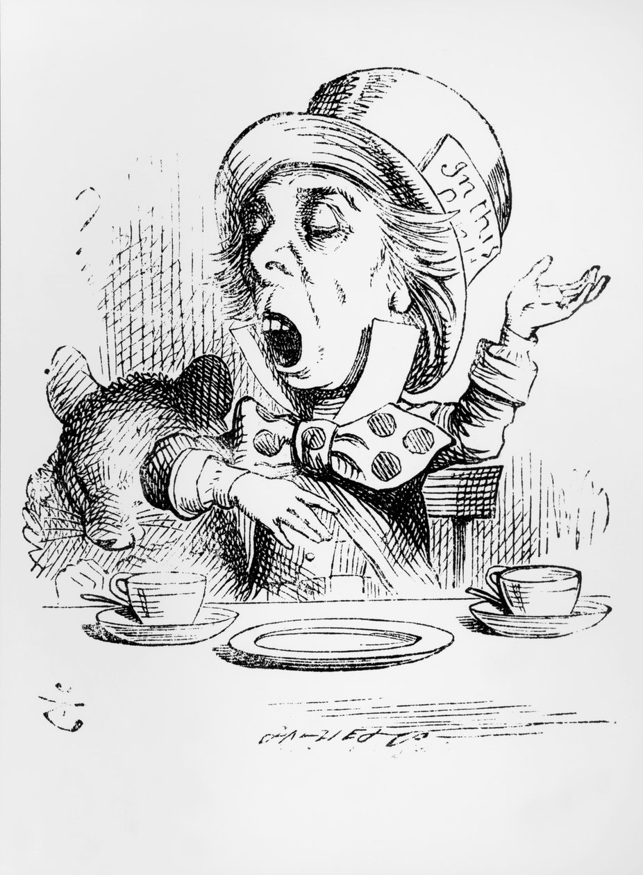 Szalony Kapelusznik, ilustracja z „Przygód Alicji w Krainie Czarów”, Lewisa Carrolla, 1865 autorstwa John Tenniel