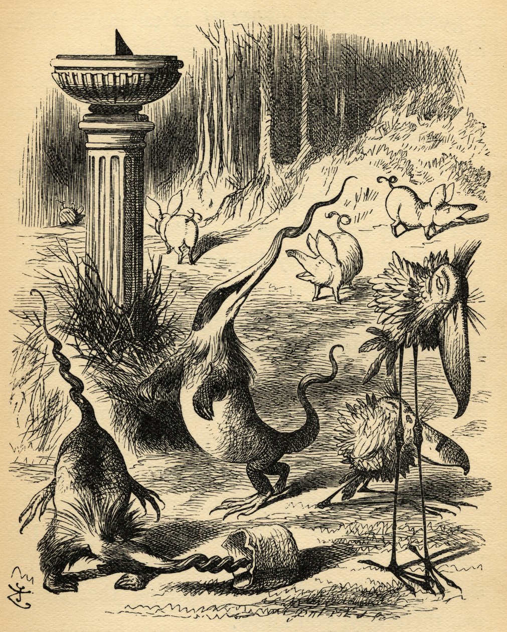 Slithy Toves. Ilustracja autorstwa Sir Johna Tenniela autorstwa John Tenniel