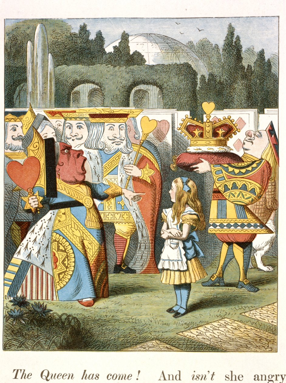 Wściekła królowa. Królowa Kier. autorstwa John Tenniel
