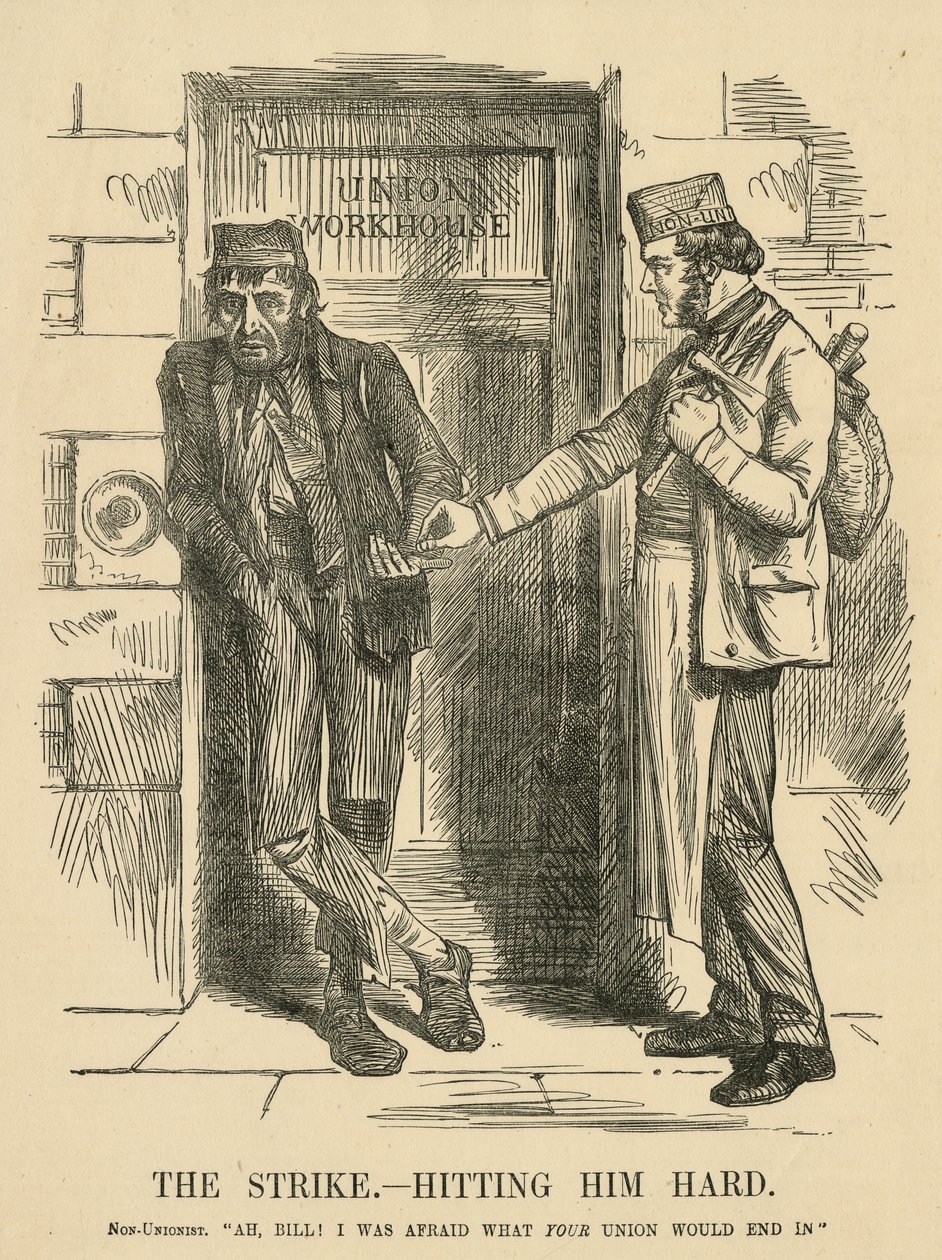 O resultado da greve - The Workhouse. Cartoon de 