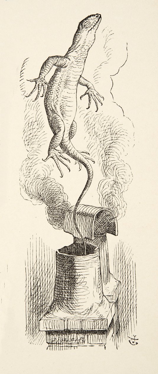 There Goes Bill!, z Alices Adventures in Wonderland Lewisa Carrolla (1832 - 98), wyd. 1891 autorstwa John Tenniel