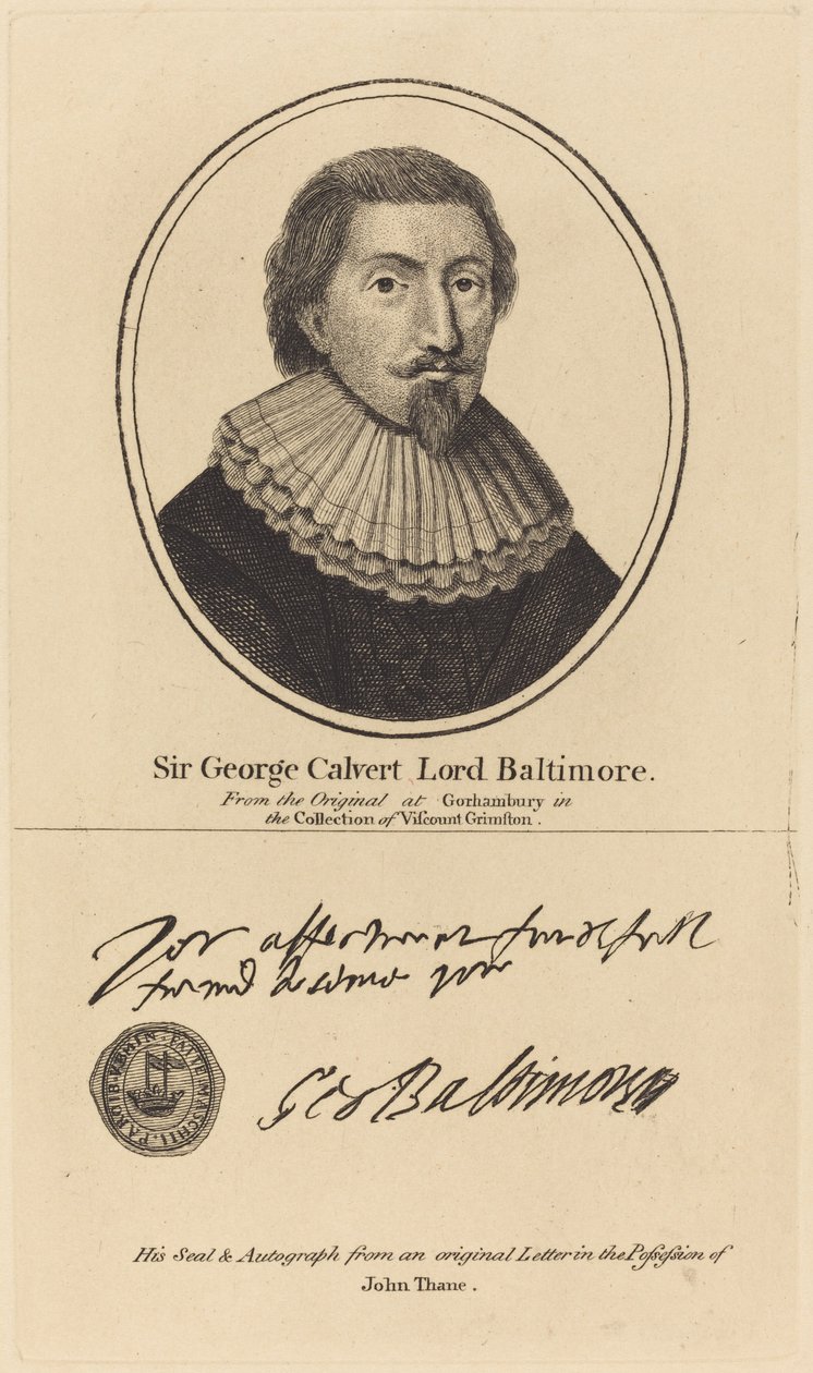 Sir George Calvert, Lord Baltimore autorstwa John Thane