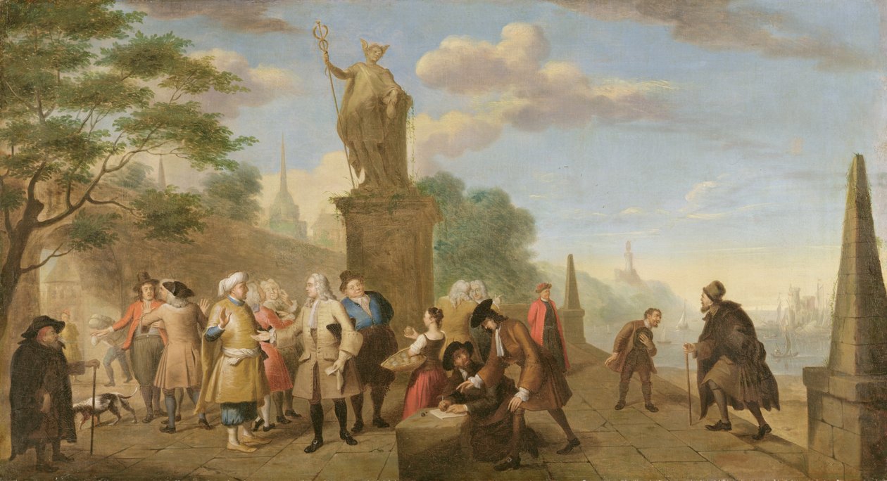 Alegoria Handlu, 1743 autorstwa John Theodore Heins