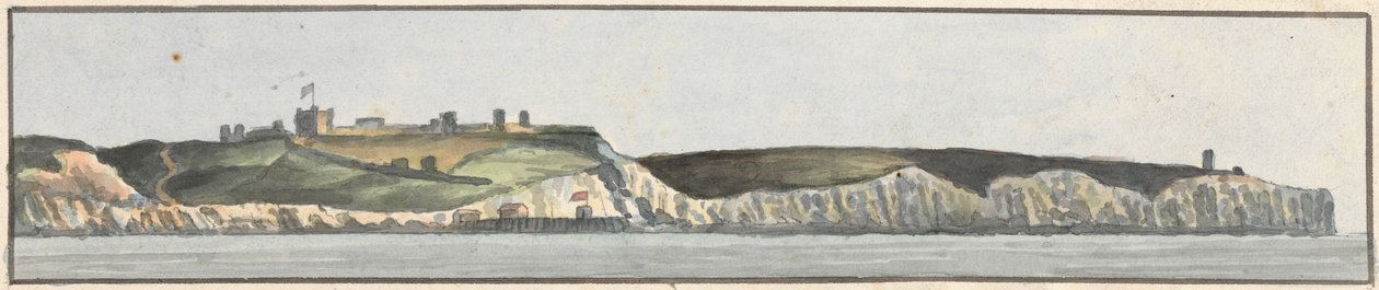 Dover Castle, North East, 1/2 North (jeden z pięciu rysunków na jednym wierzchowcu) autorstwa John Thomas Serres