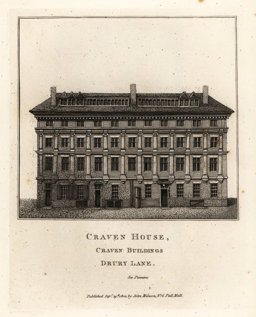 Craven House, Craven Buildings, Drury Lane, Londyn autorstwa John Thomas Smith