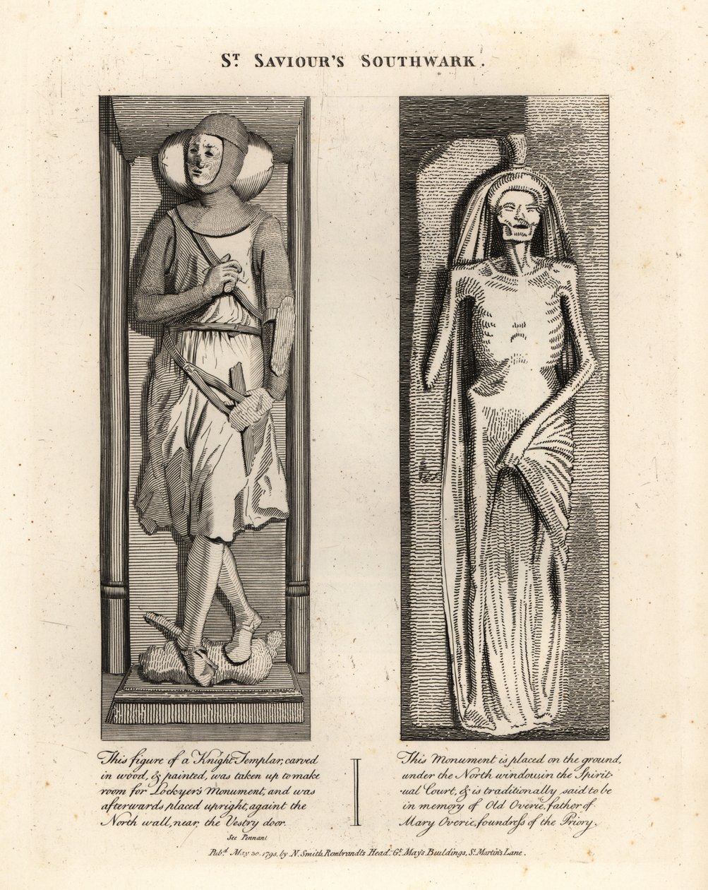 Nagrobne wizerunki w Southwark St Saviour autorstwa John Thomas Smith