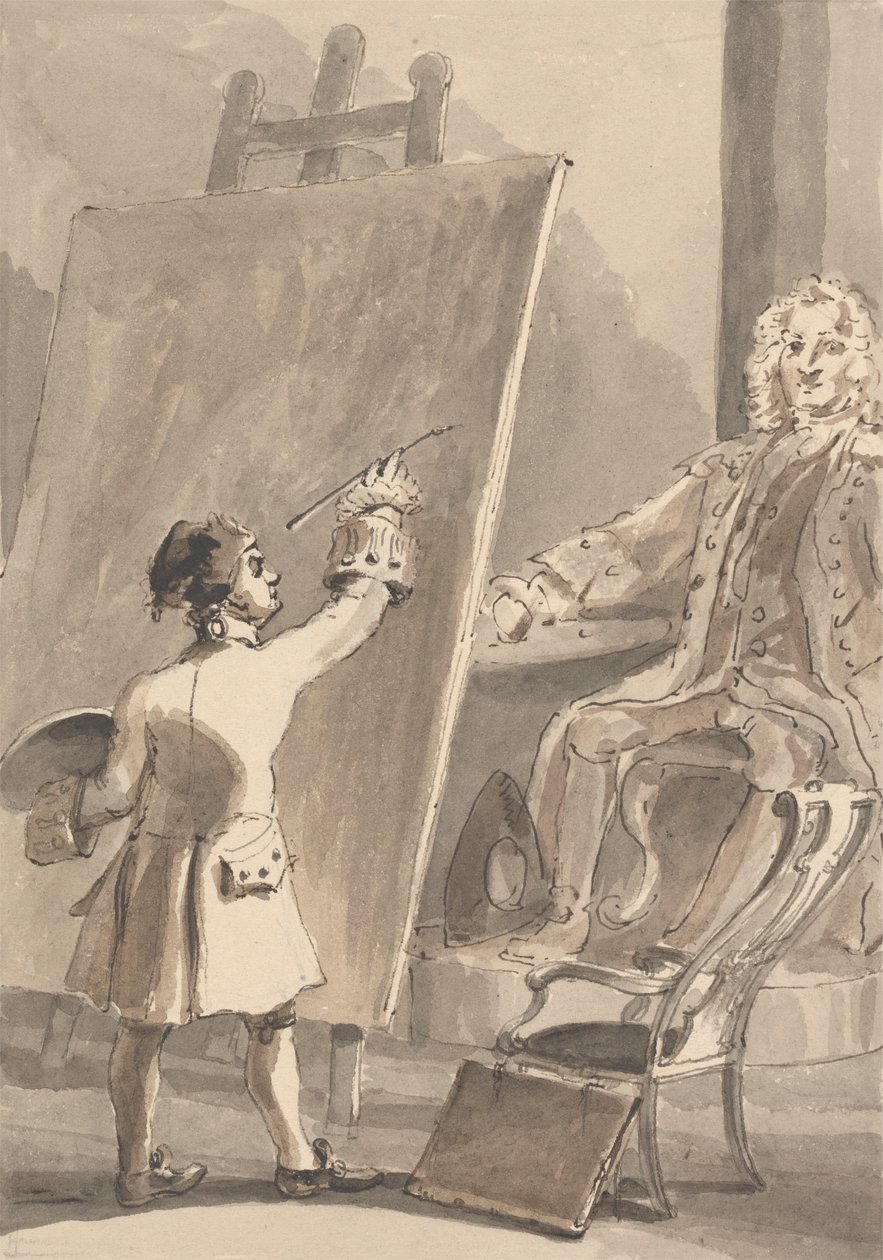 Hogarth maluje portret kapitana Corama dla szpitala Foundling autorstwa John Thomas Smith