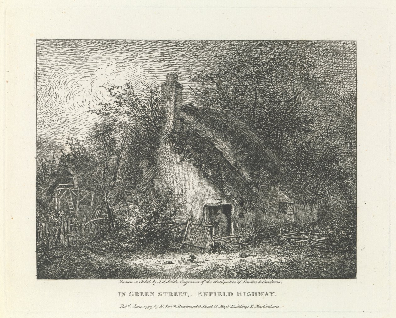 Na Green Street, Enfield Highway, zewnętrzne przedmieście północne autorstwa John Thomas Smith