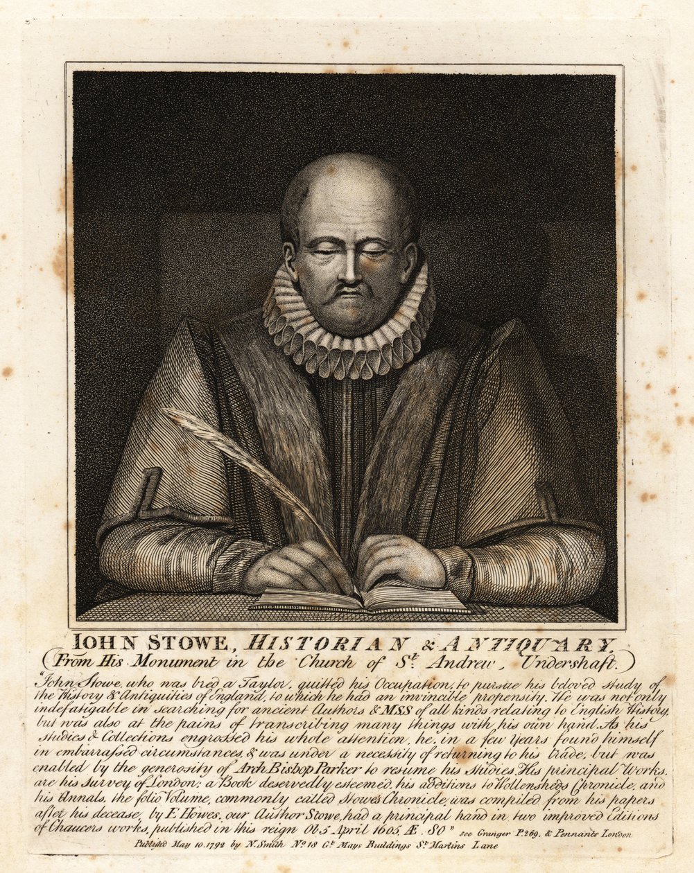John Stowe, historyk i antykwariusz autorstwa John Thomas Smith