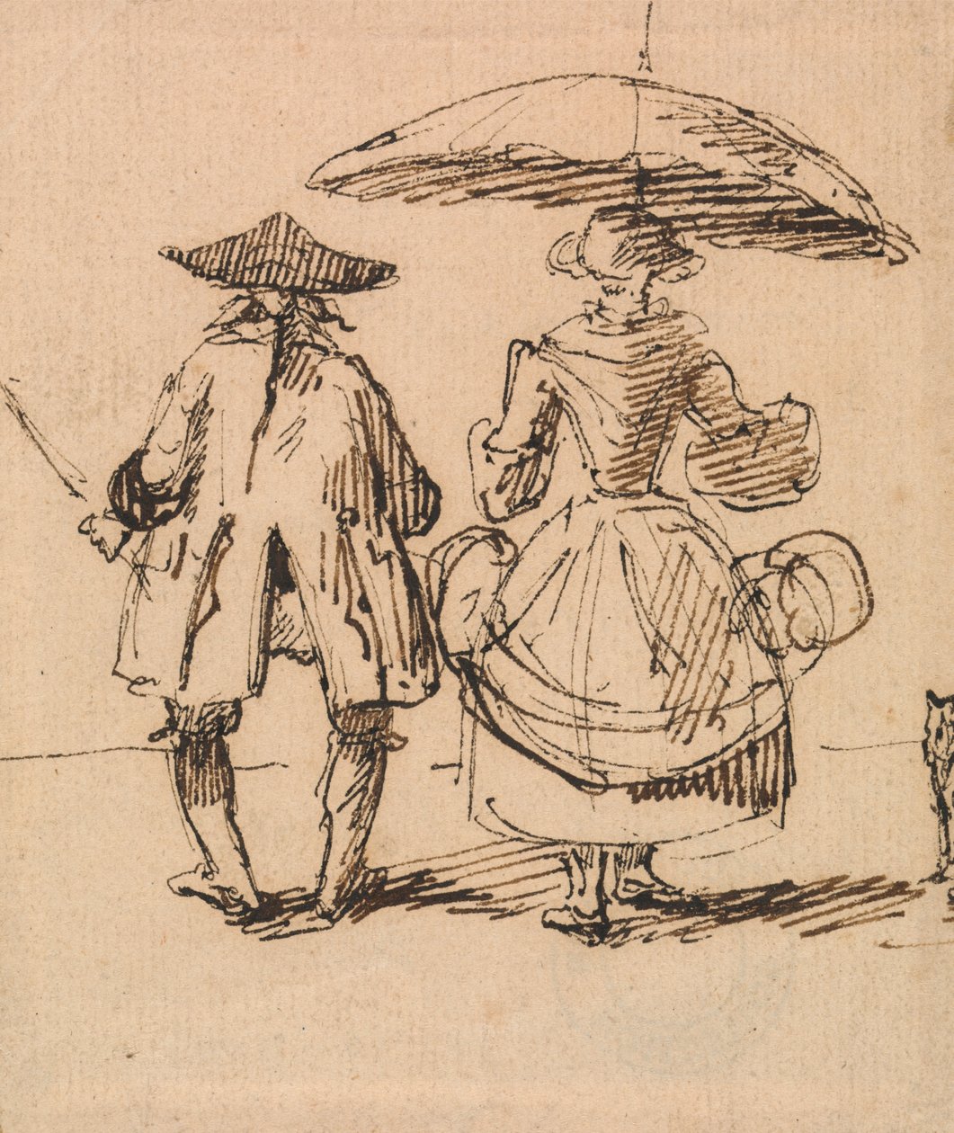 Joseph Nollekens RA i pani Nollekens: Para kompasów i para suwmiarki obok siebie autorstwa John Thomas Smith