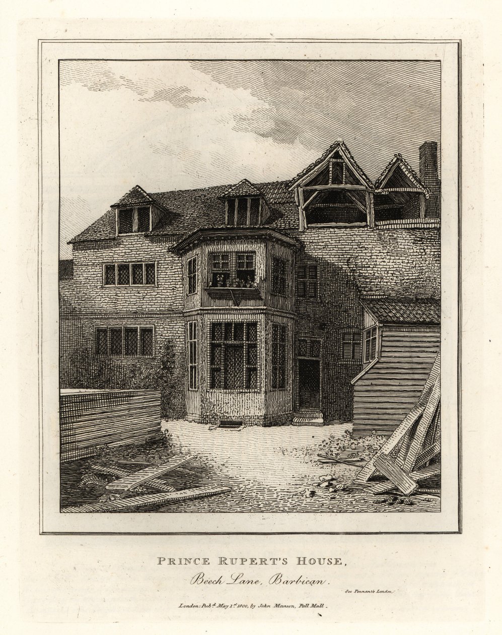 Dom Księcia Ruperta, Beech Lane, Barbakan autorstwa John Thomas Smith