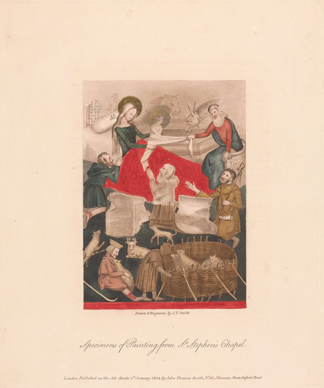Muster der Malerei aus der St. Stephanskapelle autorstwa John Thomas Smith