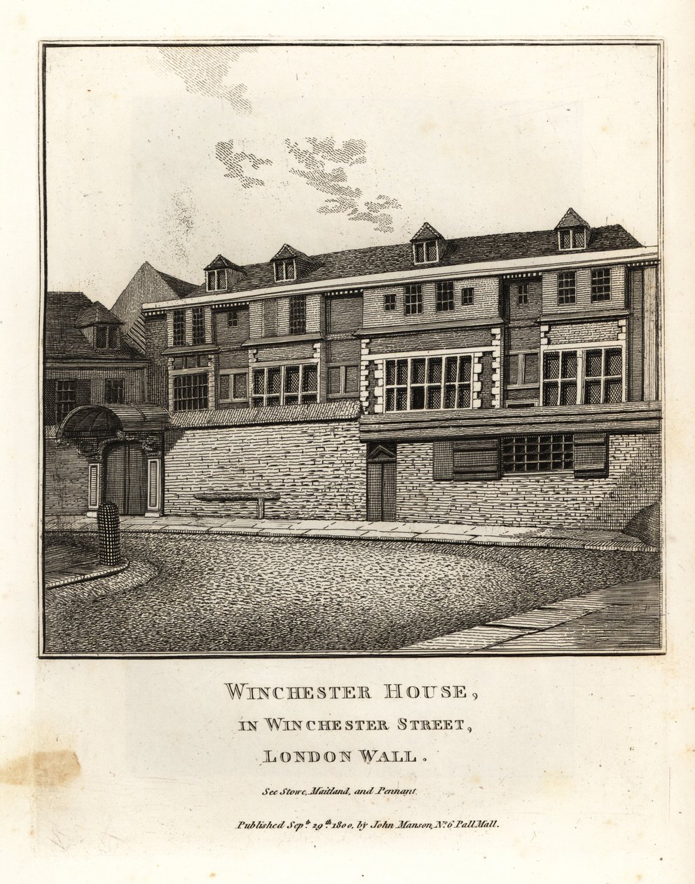 Winchester House przy Winchester Street, London Wall autorstwa John Thomas Smith