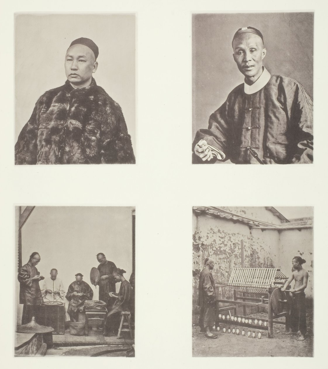 Kantoński dżentelmen, Kantoński dżentelmen, Schroffing Dollars, Reeling Silk, ok. 1900 1868. autorstwa John Thomson