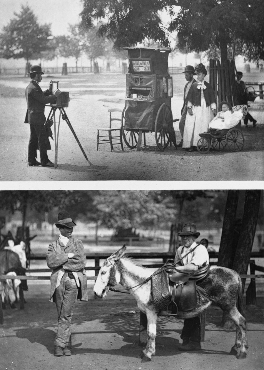 Fotografowanie na ulicy Wspólnej i czekanie na wynajem, 1876-77 (woodburytype) autorstwa John Thomson