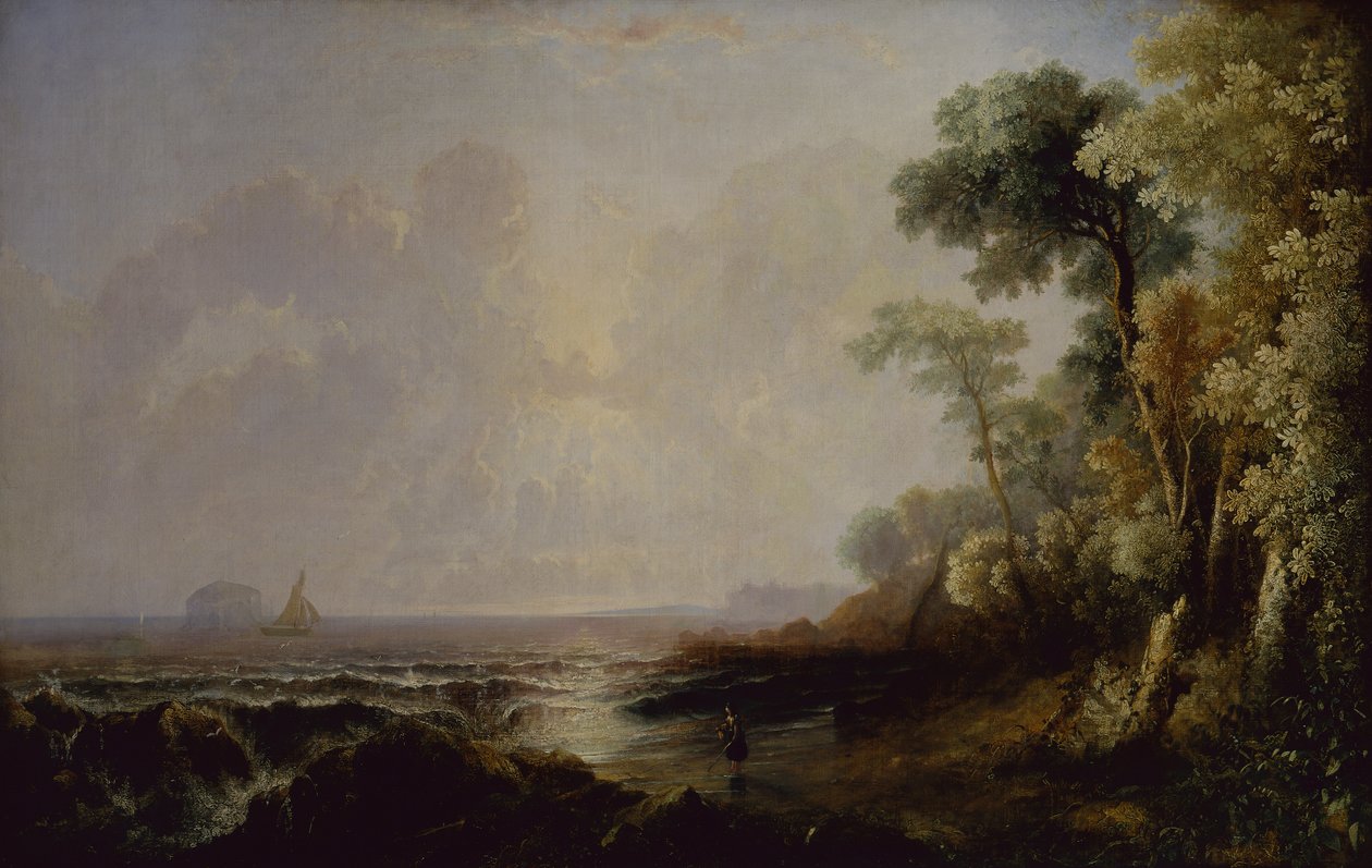 Widok z Bass Rock (olej na płótnie) autorstwa John Thomson of Duddingston