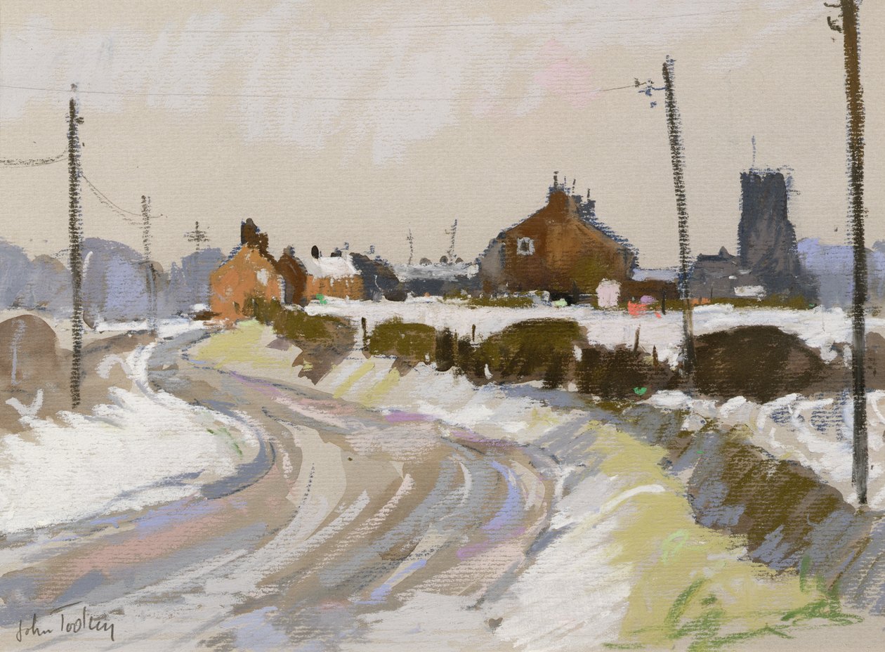 Pejzaż zimowy (pastelowy) autorstwa John Tookey