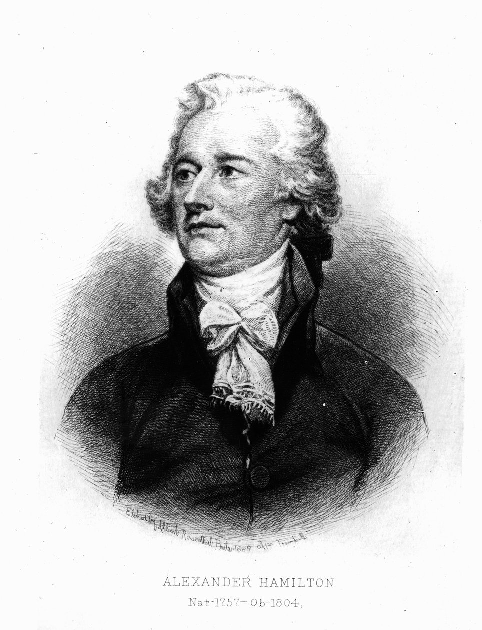Alexander Hamilton, grawerowany przez Alberta Rosenthala, 1888 autorstwa John Trumbull