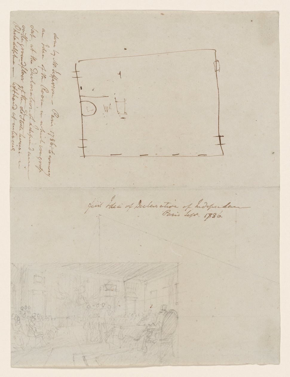 Pierwsza idea Deklaracji Niepodległości, Paryż, wrzesień 1786 autorstwa John Trumbull