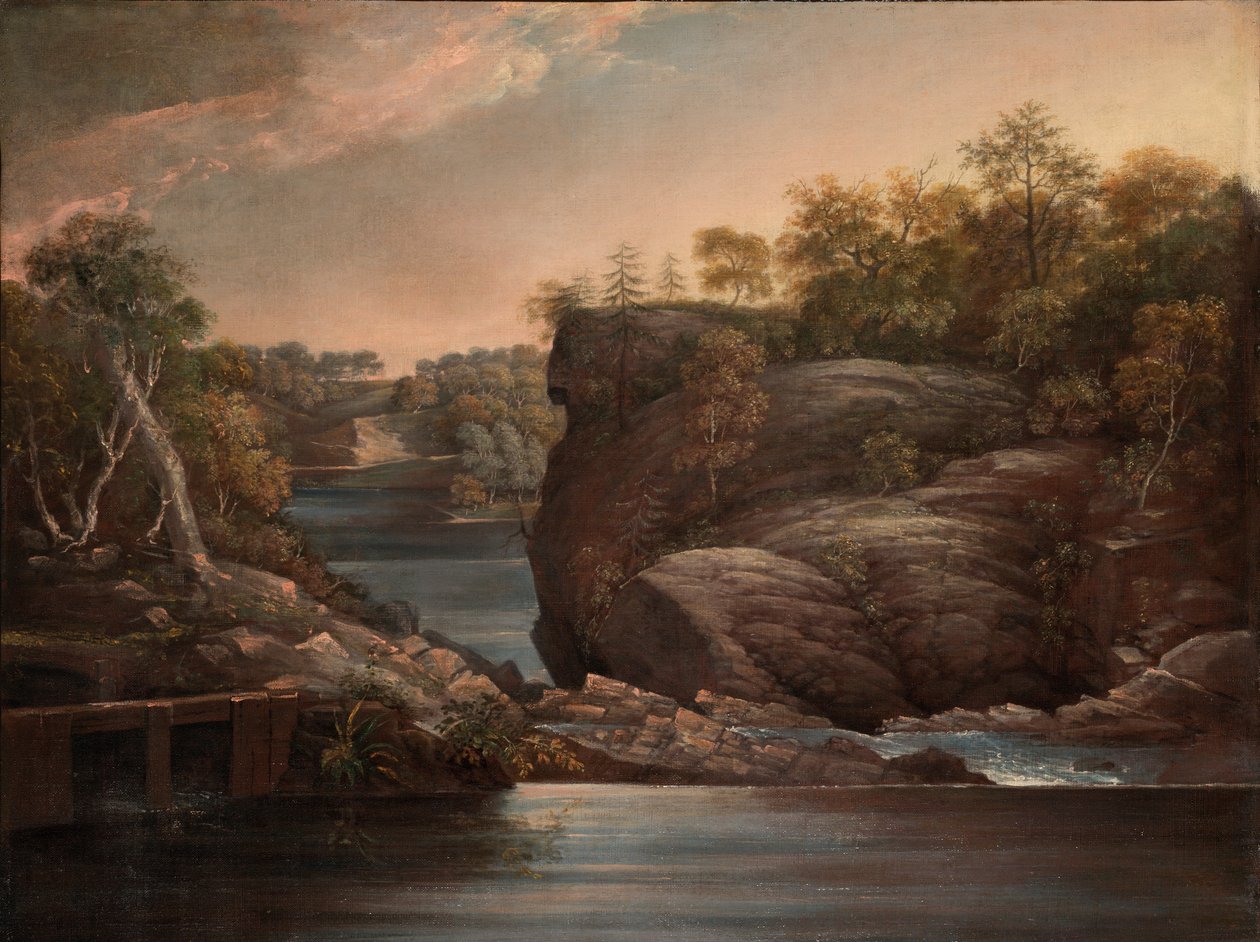 Norwich Falls (lub The Falls of the Yantic w Norwich) autorstwa John Trumbull