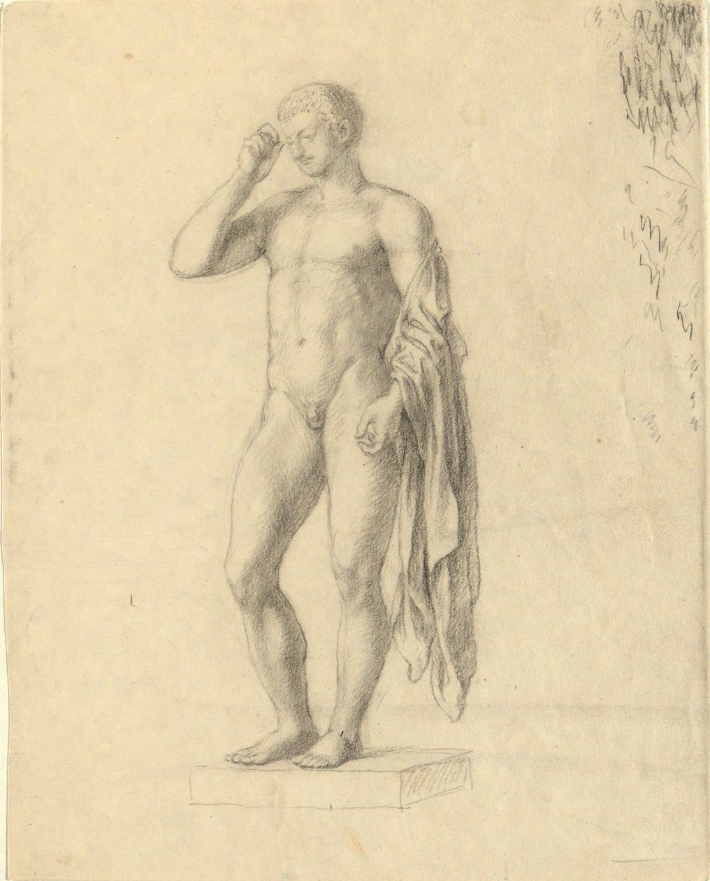 Naga figura mężczyzny (klasyczna) pokazująca lewą (?) stronę autorstwa John Trumbull