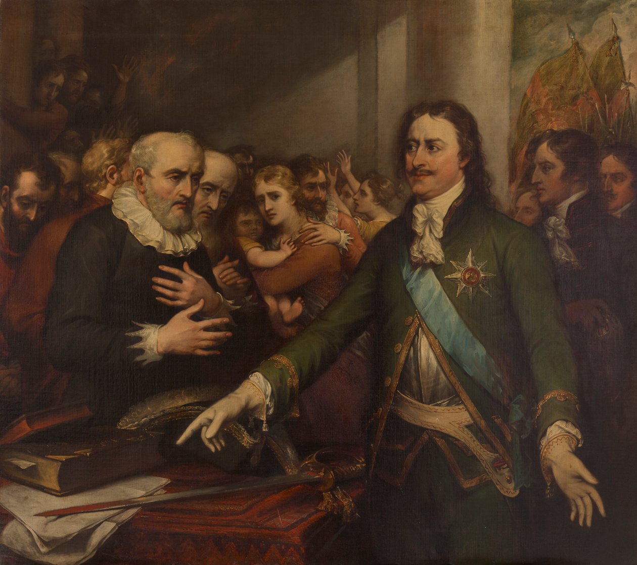 Piotr Wielki w zdobyciu Narwy, 1704 autorstwa John Trumbull
