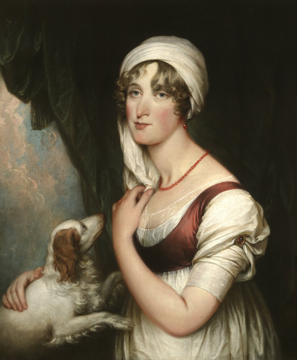 Sarah Trumbull ze spanielem, ok. 1802 r. autorstwa John Trumbull