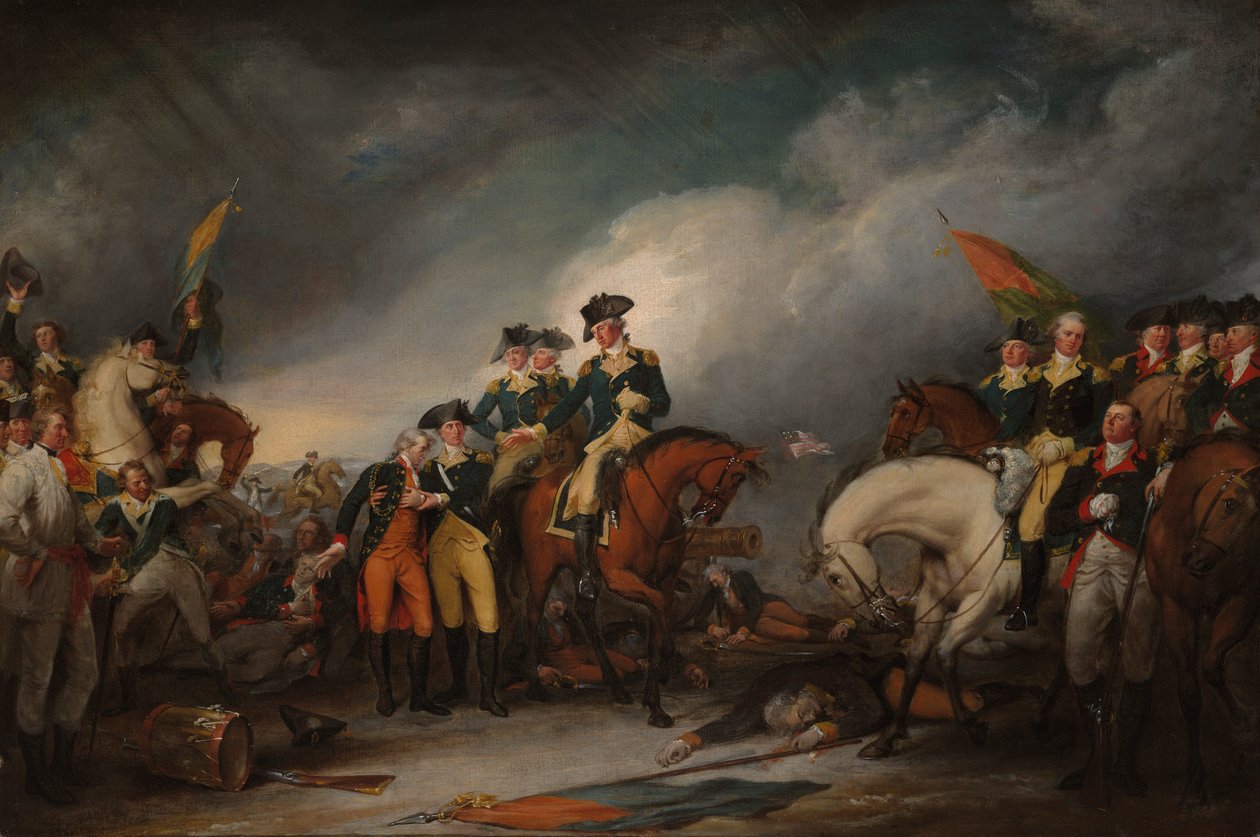 Zdobycie Hessians w Trenton, 26 grudnia 1776 autorstwa John Trumbull
