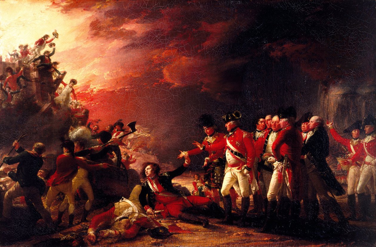 Ucieczka przeprowadzona przez garnizon Gilbraltar autorstwa John Trumbull