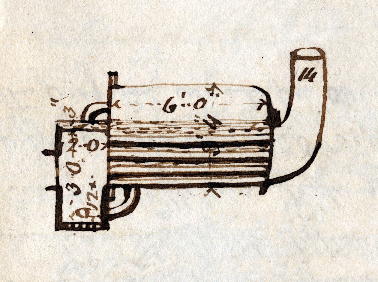 Fragment „Rakiety”, widok z boku, z notatnika Rastricka, 1829 autorstwa John Urpeth Rastrick