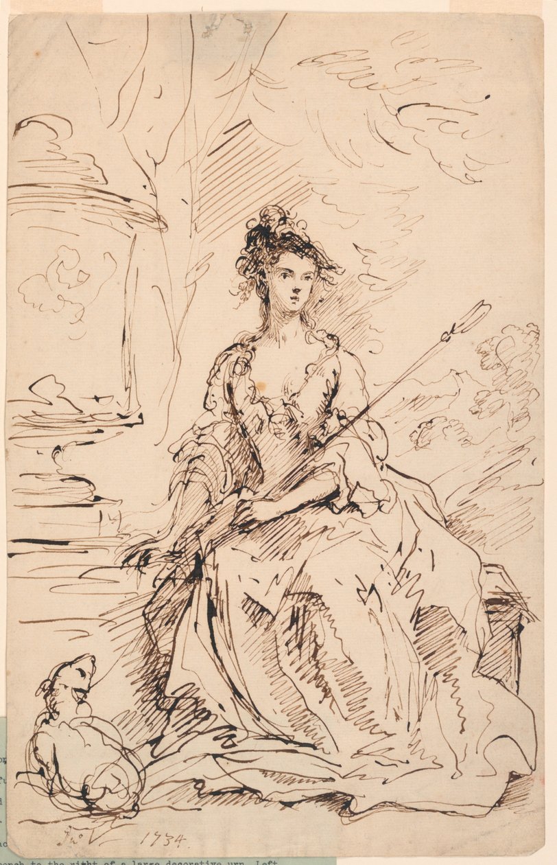 Portret damy (Peg Woffington?) jako pasterki autorstwa John Vanderbank