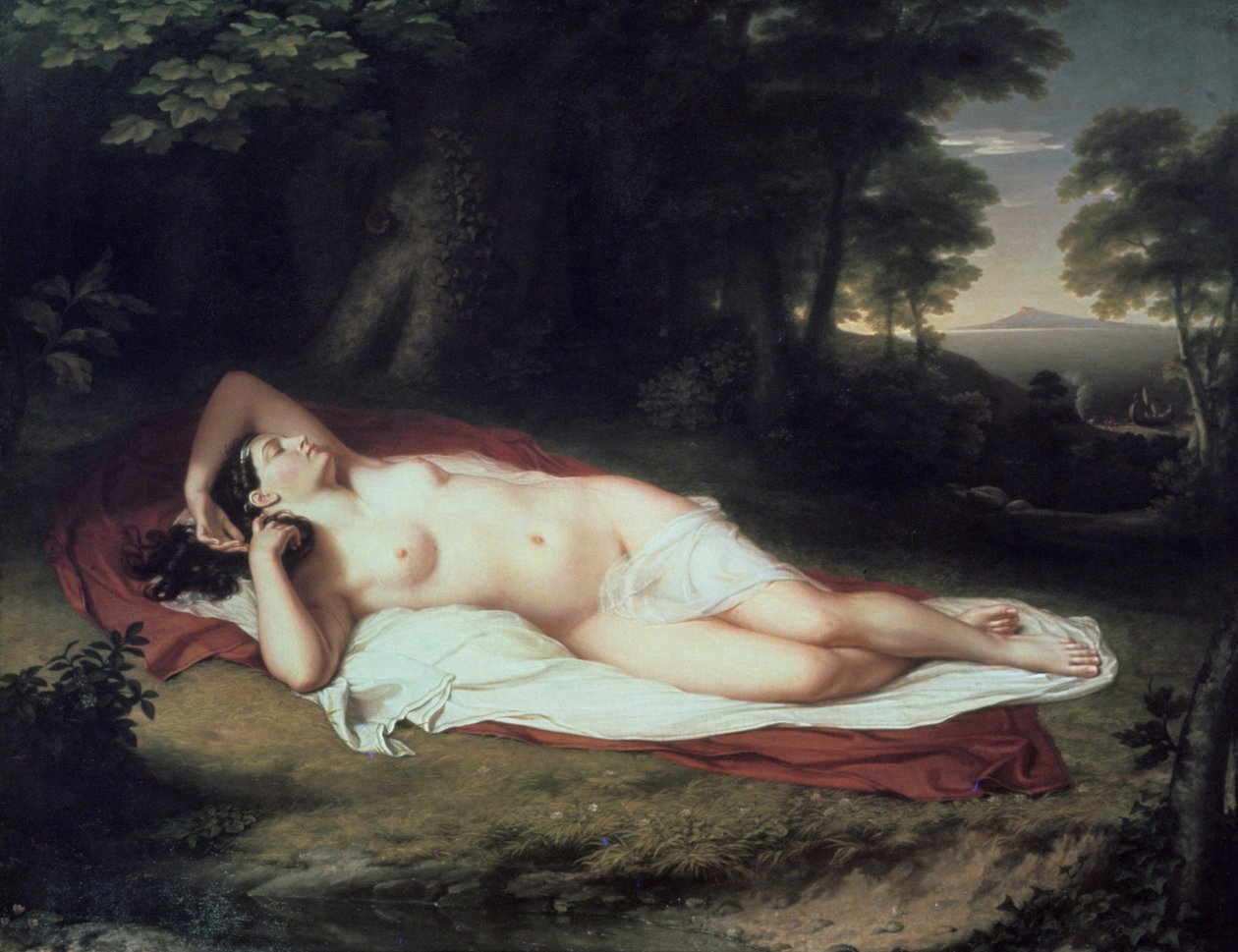 Ariadna śpi na wyspie Naxos, 1809-1814 autorstwa John Vanderlyn