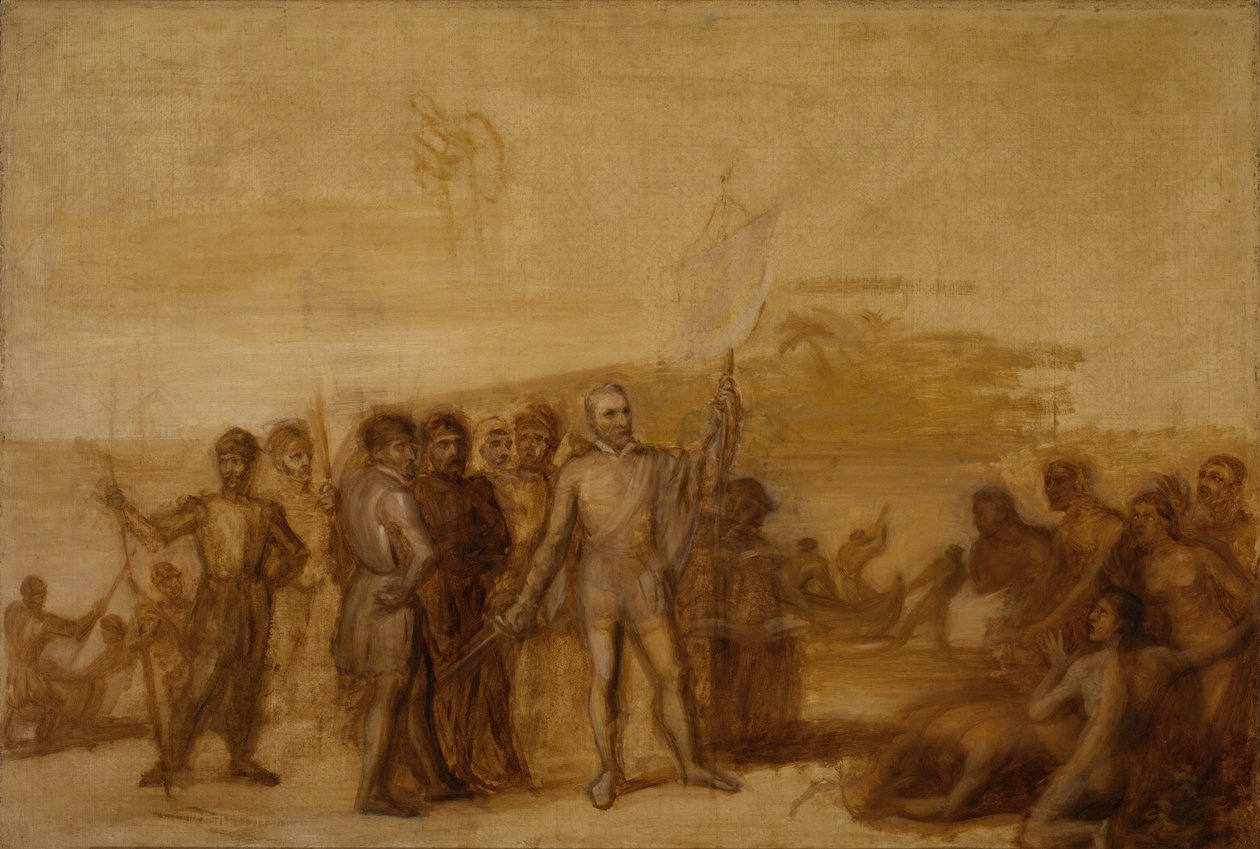 Lądowanie Kolumba, ca. 1840. autorstwa John Vanderlyn
