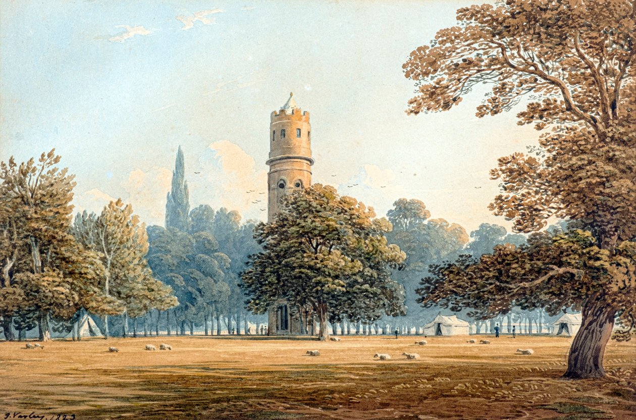 Wieża w Berkhampstead autorstwa John Varley